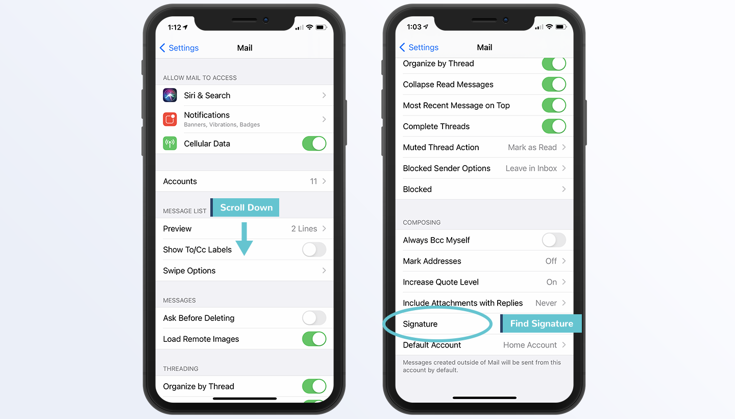 add signature to iPhone Mail step 6